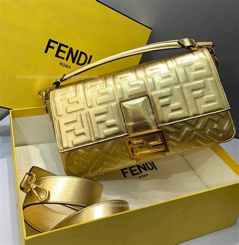 white and gold fendi bag|gold Fendi baguette.